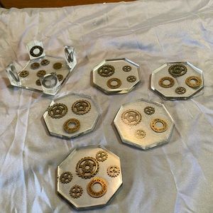 Epoxy homemade coasters with holder